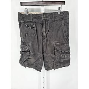 Vintage Diesel Regular Fit Khaki Washed Cargo Cotton Shorts Size 32 Gray